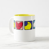 Sun-Herz-Mond-Wolken-Stern-Blumen-Tasse Zweifarbige Tasse (Vorderseite Links)