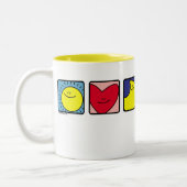 Sun-Herz-Mond-Wolken-Stern-Blumen-Tasse Zweifarbige Tasse (Links)