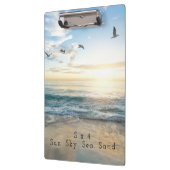 Sun. Himmel. Meer. Sand. Strand-Szene Klemmbrett (Links)