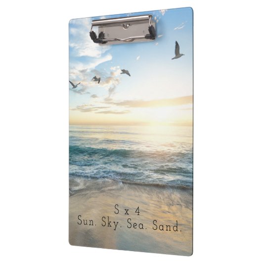 Sun. Himmel. Meer. Sand. Strand-Szene Klemmbrett (Links)