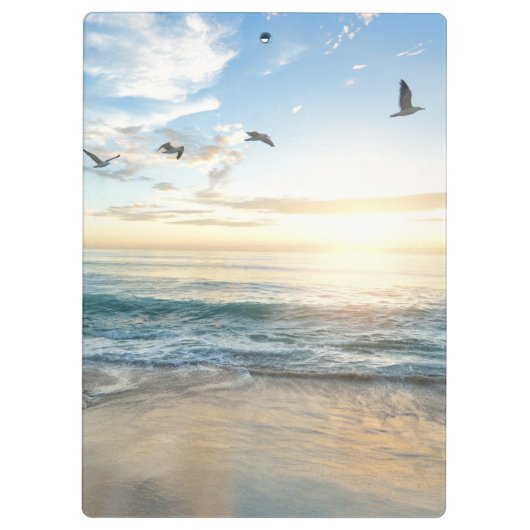 Sun. Himmel. Meer. Sand. Strand-Szene Klemmbrett (Rückseite)