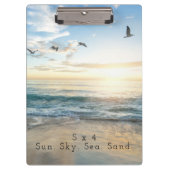 Sun. Himmel. Meer. Sand. Strand-Szene Klemmbrett (Vorderseite)