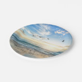 Sun. Himmel. Meer. Sand. Strand-Szene Pappteller (Schrägansicht)