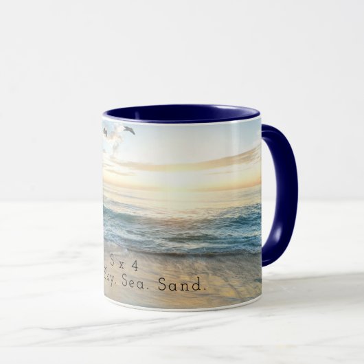 Sun. Himmel. Meer. Sand Tasse (VorderseiteRechts)