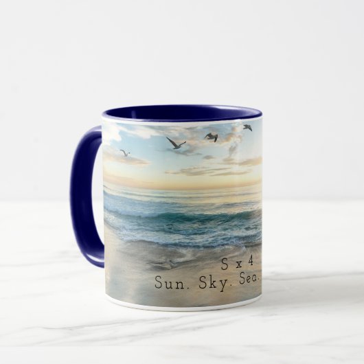 Sun. Himmel. Meer. Sand Tasse (Vorderseite Links)
