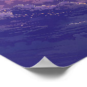 Sun Horizon - lebhafter Malerischer Illustrationss Poster (Ecke)