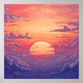 Sun Horizon - lebhafter Malerischer Illustrationss Poster (Vorne)