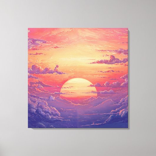 Sun Horizon - Vibrant Painterly Illustration Style Leinwanddruck (Vorderseite)