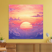 Sun Horizon - Vibrant Painterly Illustration Style Leinwanddruck (Insitu (Wohnzimmer))