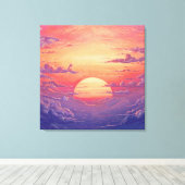 Sun Horizon - Vibrant Painterly Illustration Style Leinwanddruck (Insitu (Holzboden))