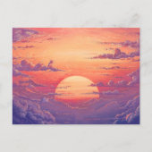 Sun Horizon - Vibrant Painterly Illustration Style Postkarte (Vorderseite)