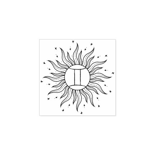 Sun Horoscope Gemini Gummistempel (Prägung)