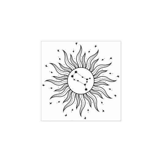 Sun Horoscope Gemini Sign Gummistempel (Prägung)