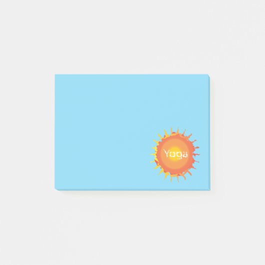 Sun Hot Yoga Nachhinweise Post-it Klebezettel (Vorderseite)