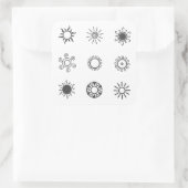 Sun-Icon-Set Quadratischer Aufkleber (Tasche)