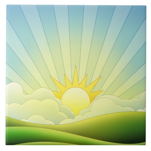 Sun-Illustration Fliese (Vorderseite)