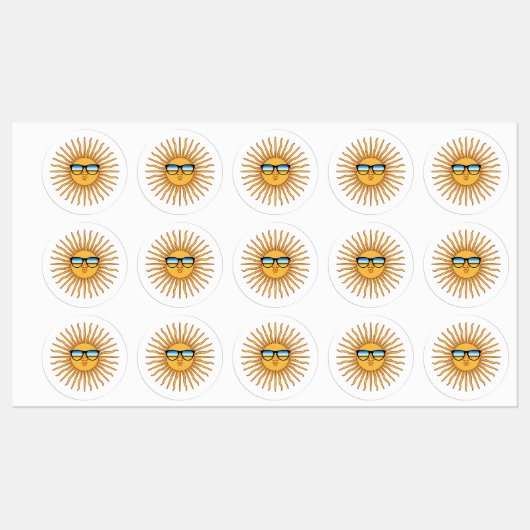 Sun in Shades Decals Etiketten (Blatt)