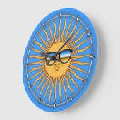 Sun in Shades Große Wanduhr (Winkel)