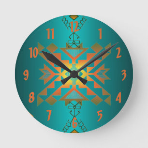 Sun In Winter Blanket Pattern Wallclock Runde Wanduhr