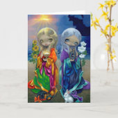 "Sun-Kinder-und Mond-Kinder" Gruß-Karte Karte (Gelbe Blume)