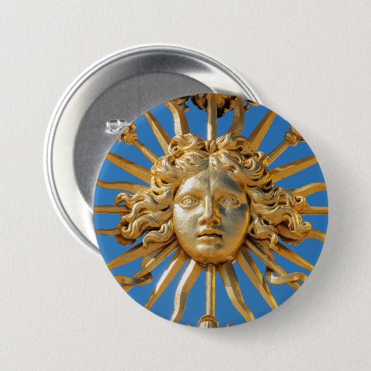 Sun King am Goldenen Tor zum Schloss Versailles Button (Vorne & Hinten)