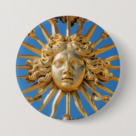 Sun King am Goldenen Tor zum Schloss Versailles Button (Vorderseite)