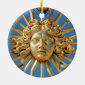 Sun King am Goldenen Tor zum Schloss Versailles Keramik Ornament (Hinten)
