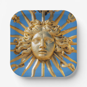 Sun King am Goldenen Tor zum Schloss Versailles Pappteller
