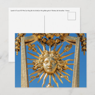 Sun King am Goldenen Tor zum Schloss Versailles Postkarte