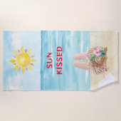 Sun Kissed Beach Handtuch mit Sonnenbad (Vorderseite)