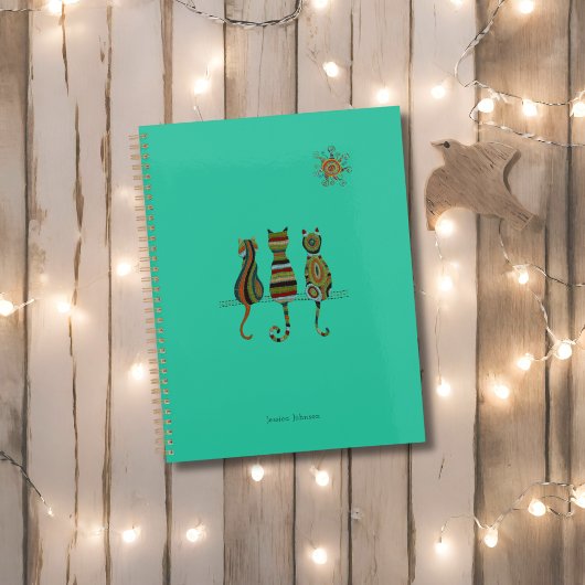 Sun-Kissed Cat Trio Personalisiert Planner Planer