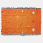 Sun-Kissed Comfort: Orange Boho marokkanisch Decke (Vorderseite)