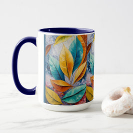 Sun-Kissed Cosmos | Modigliani Leaf Design Tasse