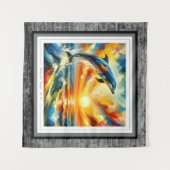 Sun Kissed Dolphin Leap Wandteppich (Vorderseite (Horizontal))