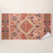 Sun-Kissed Hand-Drawn Moroccan Tribal Art Strandtuch (Vorderseite)