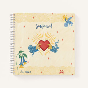 Sun Kissed Notebook - Mystische Herzen & Meer-Träu Notizblock