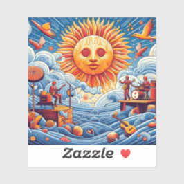 Sun-Kissed Ocean Jam: Festival Moon and Stars Aufkleber