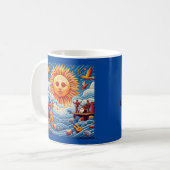 Sun-Kissed Ocean Jam: Festival Moon and Stars Kaffeetasse (Vorderseite Links)