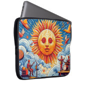 Sun-Kissed Ocean Jam: Festival Moon and Stars Laptopschutzhülle (Vorne Rechts)