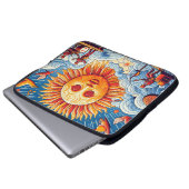 Sun-Kissed Ocean Jam: Festival Moon and Stars Laptopschutzhülle (Vorne Knopf)