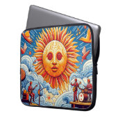 Sun-Kissed Ocean Jam: Festival Moon and Stars Laptopschutzhülle (Vorderseite Links)
