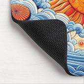 Sun-Kissed Ocean Jam: Festival Moon and Stars Mousepad (Ecke)