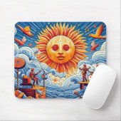 Sun-Kissed Ocean Jam: Festival Moon and Stars Mousepad (Mit Mouse)