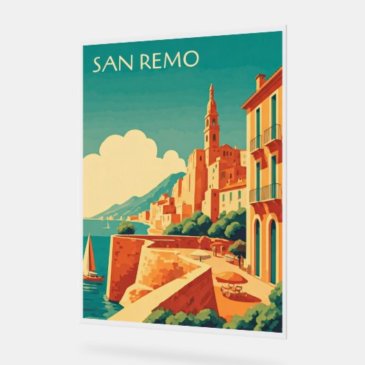 Sun-Kissed San Remo Acrylschild (Winkel)