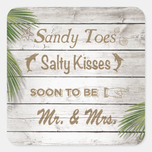 Sun Kissed Sandy Toes Salty Kisses Sticker (Vorderseite)