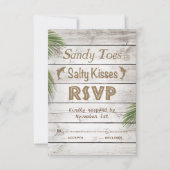 Sun Kissed Sandy Toes Salty Kisses UAWG RSVP Karte (Vorderseite)