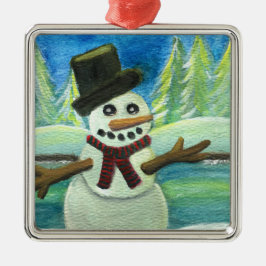 Sun-Kissed Snowman Ornament Aus Metall