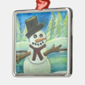 Sun-Kissed Snowman Ornament Aus Metall (Links)