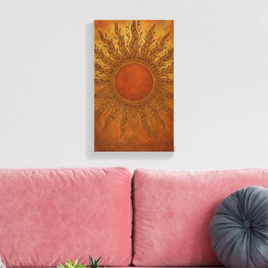 Sun Kissed Spirit - Boho Sun Leinwand Mauer Art (Insitu (Wohnzimmer))