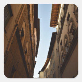 Sun-kissed Street Quadratischer Aufkleber